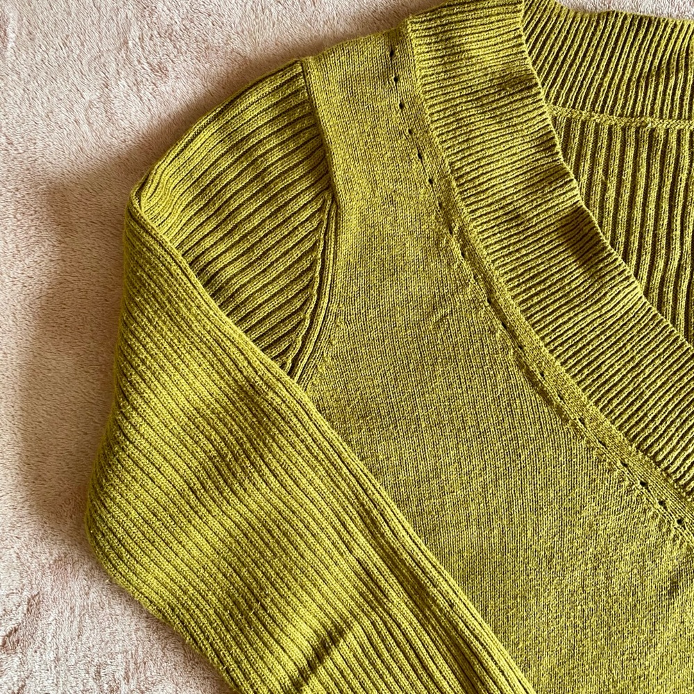 Olive V-Neck Women's Sweater